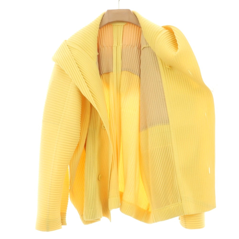 【中古】オム プリッセ イッセイミヤケ HOMME PLISSE ISSEY MIYAKE 2026年春夏 プリーツ フーデッドブルゾン イエロー【サイズ表記なし（L位）】【 状態ランクA 】【 メンズ 】