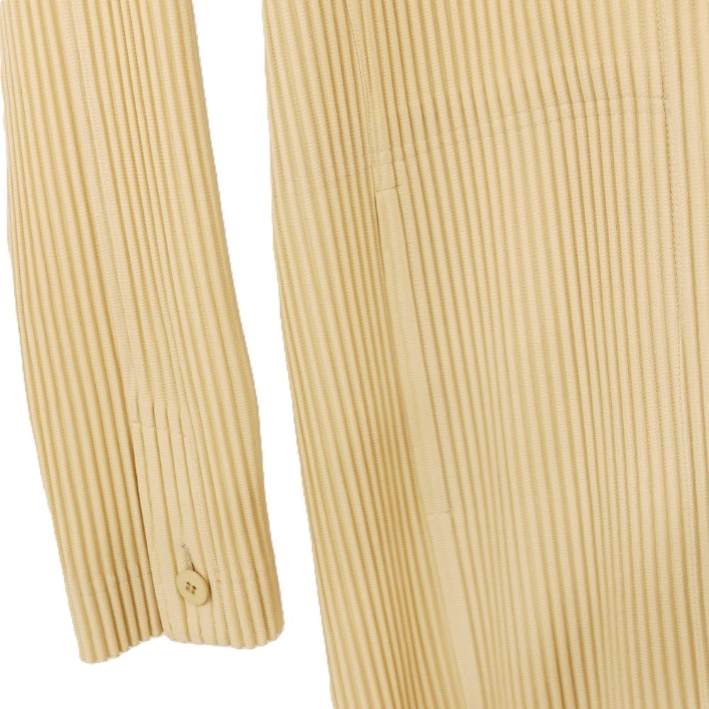【中古】オム プリッセ イッセイミヤケ HOMME PLISSE ISSEY MIYAKE 2025年秋冬 プリーツ チェスターフィールドコート ベージュ【サイズ表記なし（L位）】【 状態ランクA 】【 メンズ 】