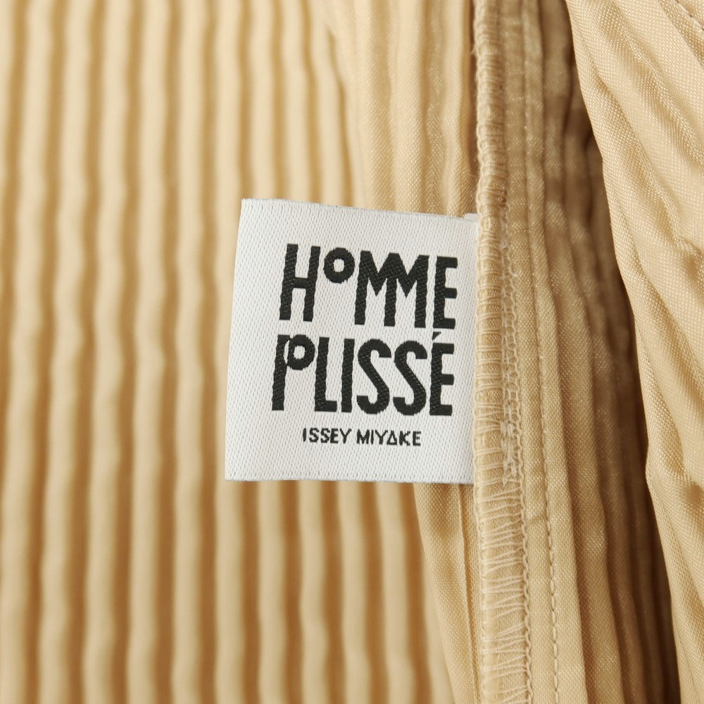 【中古】オム プリッセ イッセイミヤケ HOMME PLISSE ISSEY MIYAKE 2025年秋冬 プリーツ チェスターフィールドコート ベージュ【サイズ表記なし（L位）】【 状態ランクA 】【 メンズ 】