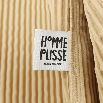 【中古】オム プリッセ イッセイミヤケ HOMME PLISSE ISSEY MIYAKE 2025年秋冬 プリーツ チェスターフィールドコート ベージュ【サイズ表記なし（L位）】【 状態ランクA 】【 メンズ 】