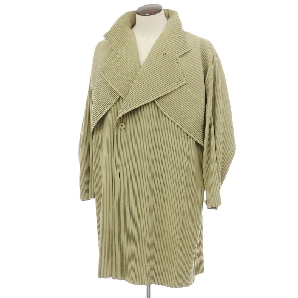 【中古】オム プリッセ イッセイミヤケ HOMME PLISSE ISSEY MIYAKE 2026年春夏 プリーツ コート セージグリーン【サイズ表記なし（L位）】【 状態ランクA 】【 メンズ 】