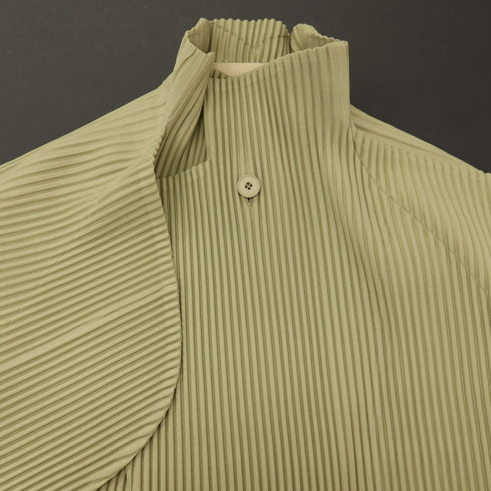 【中古】オム プリッセ イッセイミヤケ HOMME PLISSE ISSEY MIYAKE 2026年春夏 プリーツ コート セージグリーン【サイズ表記なし（L位）】【 状態ランクA 】【 メンズ 】