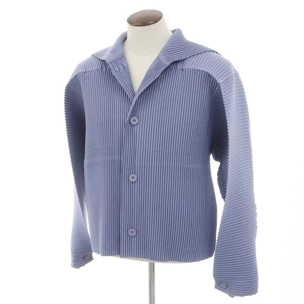 【中古】オム プリッセ イッセイミヤケ HOMME PLISSE ISSEY MIYAKE 2026年春夏 プリーツ ブルゾン スモークブルー系【サイズ表記なし（L位）】【 状態ランクA 】【 メンズ 】