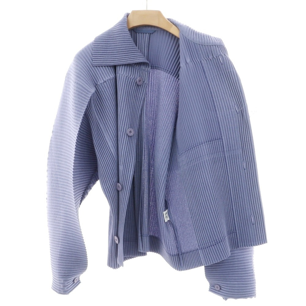 【中古】オム プリッセ イッセイミヤケ HOMME PLISSE ISSEY MIYAKE 2026年春夏 プリーツ ブルゾン スモークブルー系【サイズ表記なし（L位）】【 状態ランクA 】【 メンズ 】