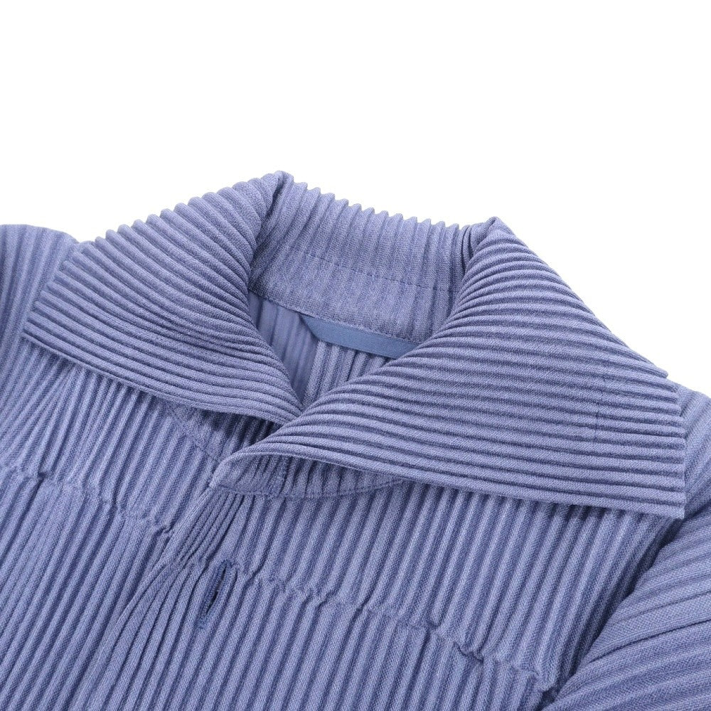 【中古】オム プリッセ イッセイミヤケ HOMME PLISSE ISSEY MIYAKE 2026年春夏 プリーツ ブルゾン スモークブルー系【サイズ表記なし（L位）】【 状態ランクA 】【 メンズ 】