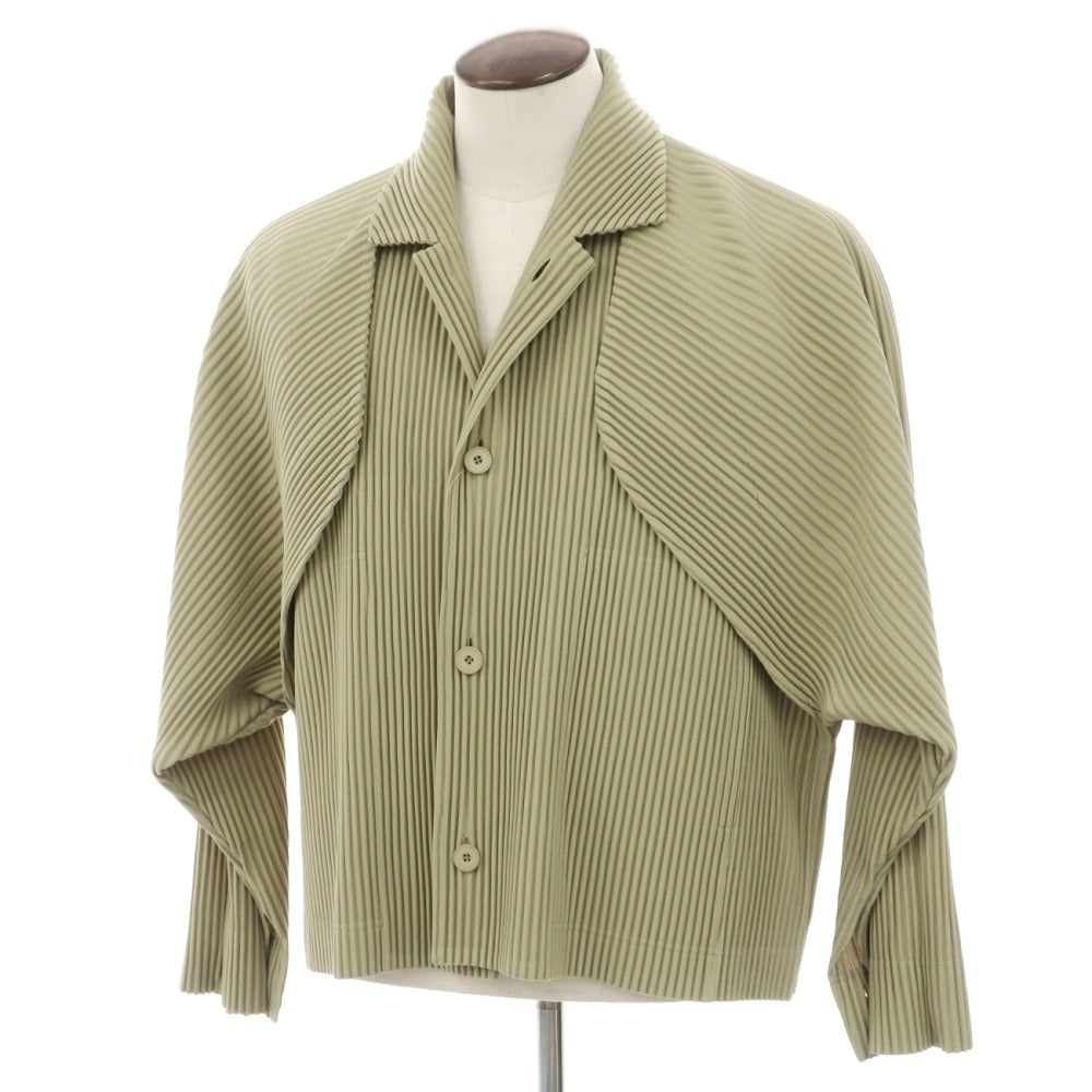 【中古】オム プリッセ イッセイミヤケ HOMME PLISSE ISSEY MIYAKE 2026年春夏 プリーツ ブルゾン ライトオリーブ系【サイズ表記なし（L位）】【 状態ランクA 】【 メンズ 】