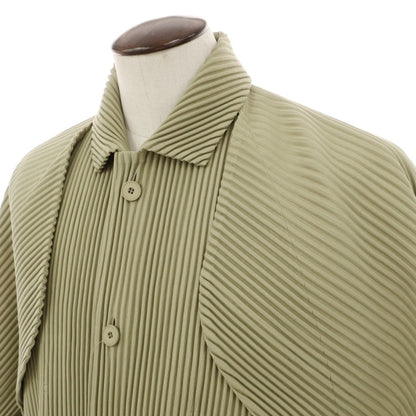 【中古】オム プリッセ イッセイミヤケ HOMME PLISSE ISSEY MIYAKE 2026年春夏 プリーツ ブルゾン ライトオリーブ系【サイズ表記なし（L位）】【 状態ランクA 】【 メンズ 】