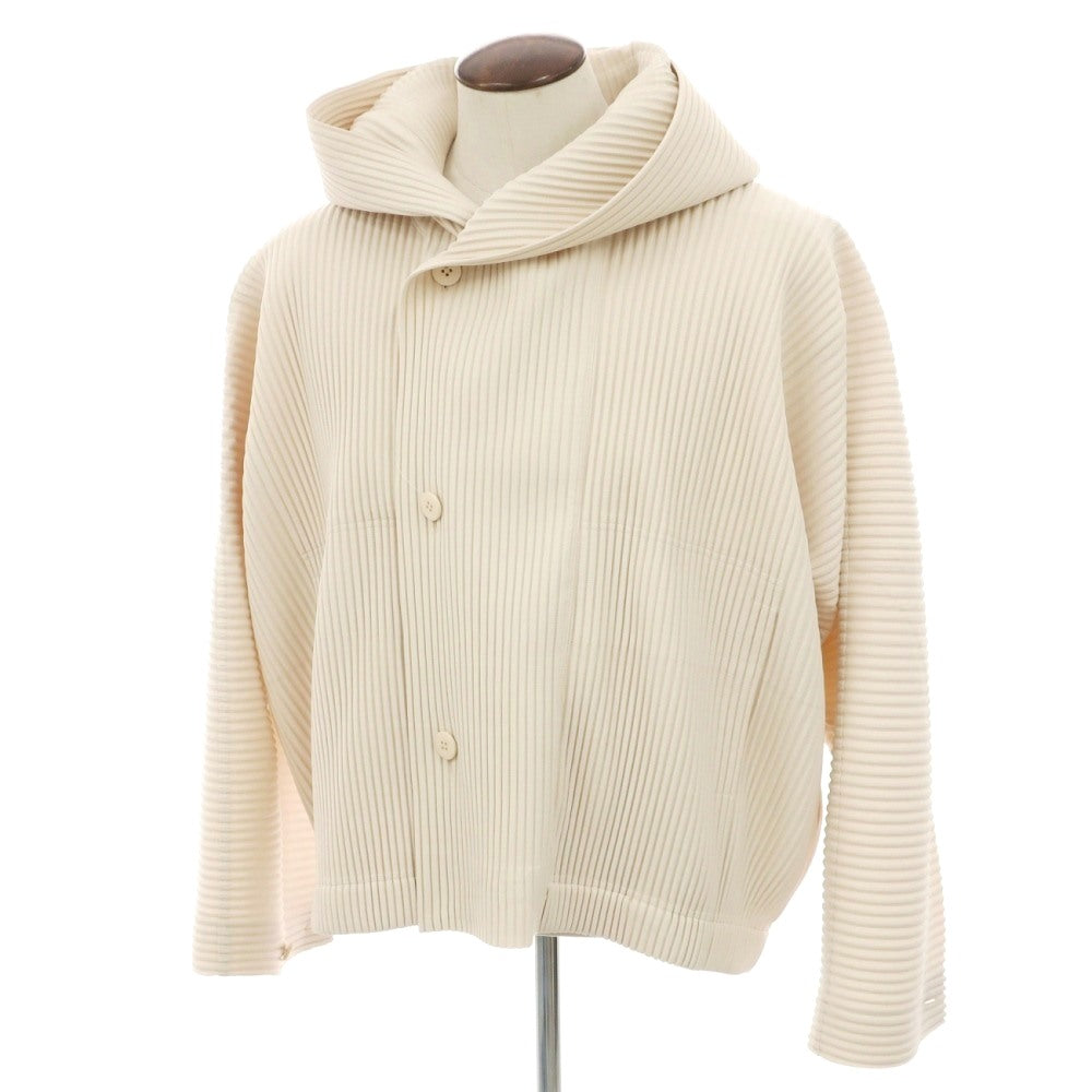 【中古】オム プリッセ イッセイミヤケ HOMME PLISSE ISSEY MIYAKE 2026年春夏 プリーツ フーデッドブルゾン ライトベージュ【サイズ表記なし（L位）】【 状態ランクB 】【 メンズ 】