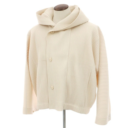 【中古】オム プリッセ イッセイミヤケ HOMME PLISSE ISSEY MIYAKE 2026年春夏 プリーツ フーデッドブルゾン ライトベージュ【サイズ表記なし（L位）】【 状態ランクB 】【 メンズ 】