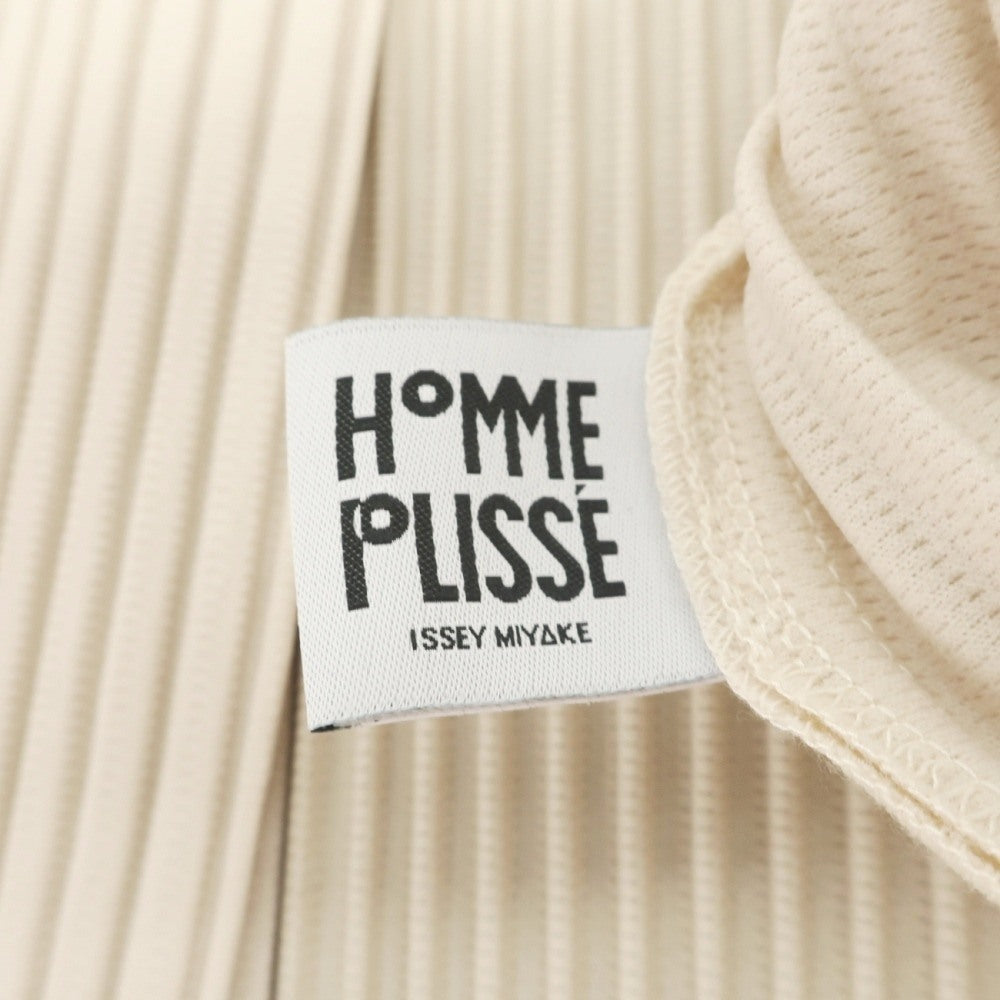 【中古】オム プリッセ イッセイミヤケ HOMME PLISSE ISSEY MIYAKE 2026年春夏 プリーツ フーデッドブルゾン ライトベージュ【サイズ表記なし（L位）】【 状態ランクB 】【 メンズ 】