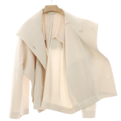 【中古】オム プリッセ イッセイミヤケ HOMME PLISSE ISSEY MIYAKE 2026年春夏 プリーツ フーデッドブルゾン ライトベージュ【サイズ表記なし（L位）】【 状態ランクB 】【 メンズ 】
