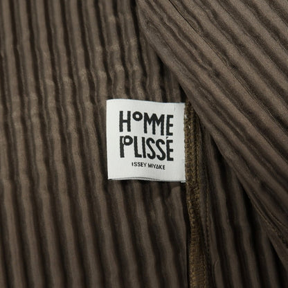 【中古】オム プリッセ イッセイミヤケ HOMME PLISSE ISSEY MIYAKE 2026年春夏 プリーツ ダブル4B ロングジャケット ダークオリーブ【サイズ表記なし（L位）】【 状態ランクA 】【 メンズ 】
