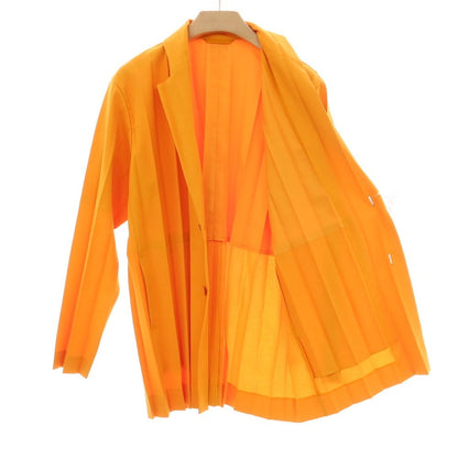 【中古】オム プリッセ イッセイミヤケ HOMME PLISSE ISSEY MIYAKE 2026年春夏 アコーディオンプリーツ加工 2B カジュアルジャケット オレンジ【サイズ表記なし（L位）】【 状態ランクA 】【 メンズ 】