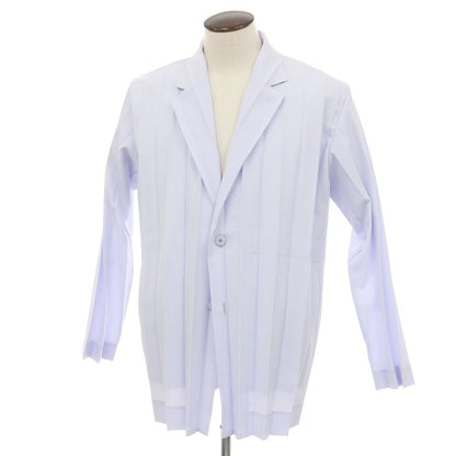 【中古】オム プリッセ イッセイミヤケ HOMME PLISSE ISSEY MIYAKE 2026年春夏 アコーディオンプリーツ加工 2B カジュアルジャケット ホワイトパープル【サイズ表記なし（L位）】【 状態ランクA 】【 メンズ 】