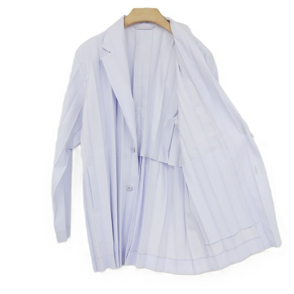 【中古】オム プリッセ イッセイミヤケ HOMME PLISSE ISSEY MIYAKE 2026年春夏 アコーディオンプリーツ加工 2B カジュアルジャケット ホワイトパープル【サイズ表記なし（L位）】【 状態ランクA 】【 メンズ 】