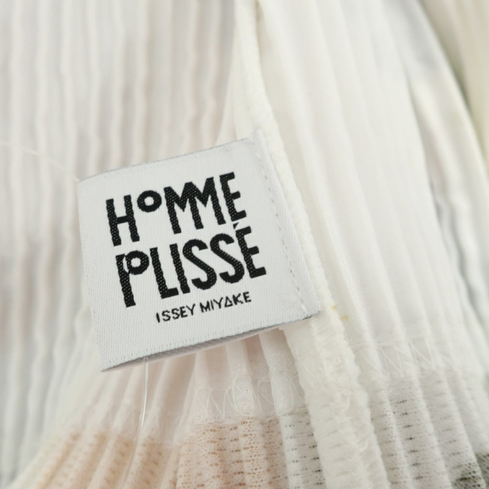 【中古】オム プリッセ イッセイミヤケ HOMME PLISSE ISSEY MIYAKE 2026年春夏 PALETTE プリーツ加工 ツナギ ジャンプスーツ ホワイト系【サイズ表記なし（L位）】【 状態ランクA 】【 メンズ 】