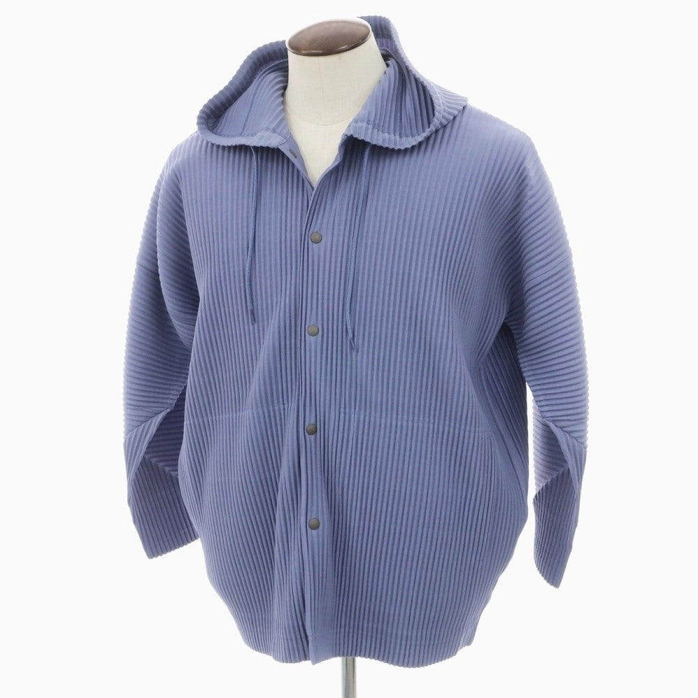 【中古】オム プリッセ イッセイミヤケ HOMME PLISSE ISSEY MIYAKE 2026年春夏 プリーツ フーデッドブルゾン スマルトブルー【サイズ表記なし（L位）】【 状態ランクB 】【 メンズ 】