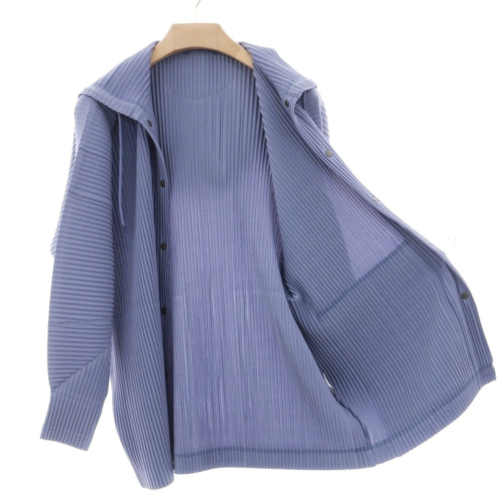 【中古】オム プリッセ イッセイミヤケ HOMME PLISSE ISSEY MIYAKE 2026年春夏 プリーツ フーデッドブルゾン スマルトブルー【サイズ表記なし（L位）】【 状態ランクB 】【 メンズ 】