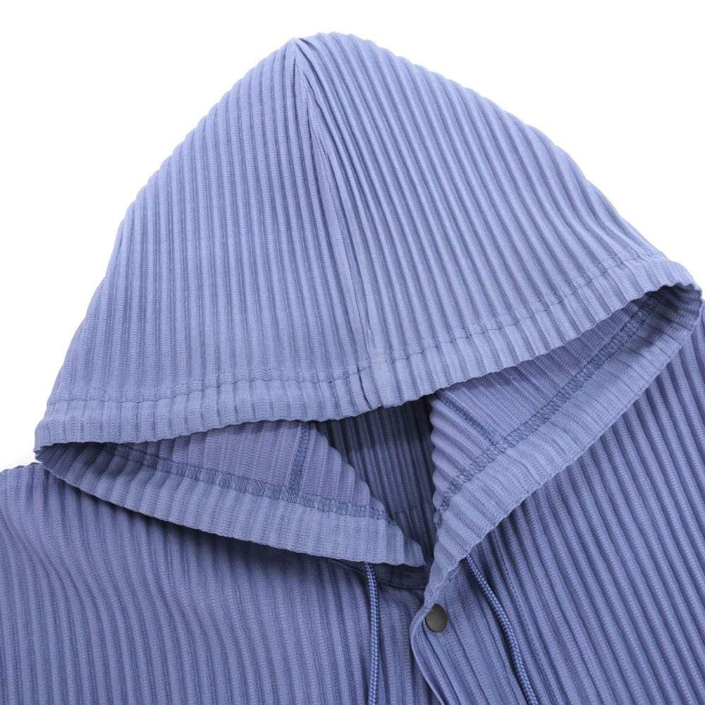 【中古】オム プリッセ イッセイミヤケ HOMME PLISSE ISSEY MIYAKE 2026年春夏 プリーツ フーデッドブルゾン スマルトブルー【サイズ表記なし（L位）】【 状態ランクB 】【 メンズ 】