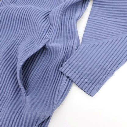 【中古】オム プリッセ イッセイミヤケ HOMME PLISSE ISSEY MIYAKE 2026年春夏 プリーツ フーデッドブルゾン スマルトブルー【サイズ表記なし（L位）】【 状態ランクB 】【 メンズ 】