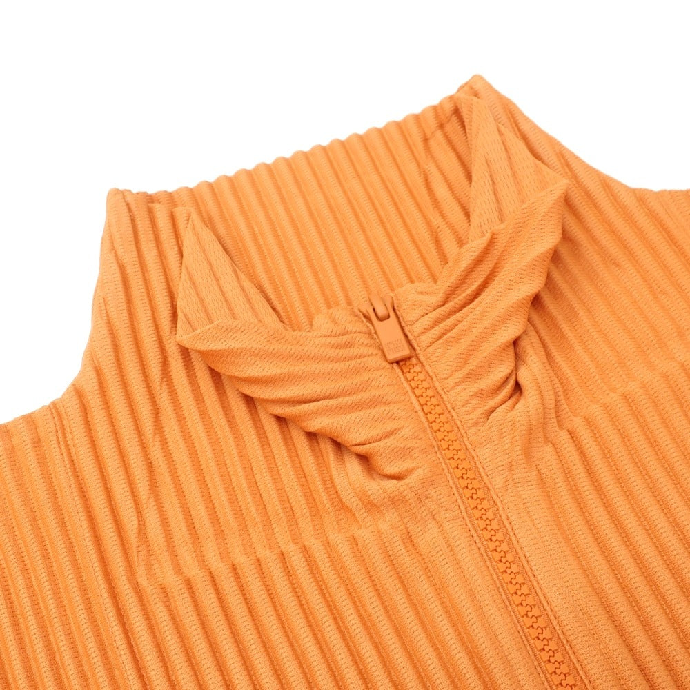 【中古】オム プリッセ イッセイミヤケ HOMME PLISSE ISSEY MIYAKE 2026年春夏 プリーツ加工 ハーフジップ プルオーバーカットソー オレンジ【サイズ表記なし（L位）】【 状態ランクA 】【 メンズ 】