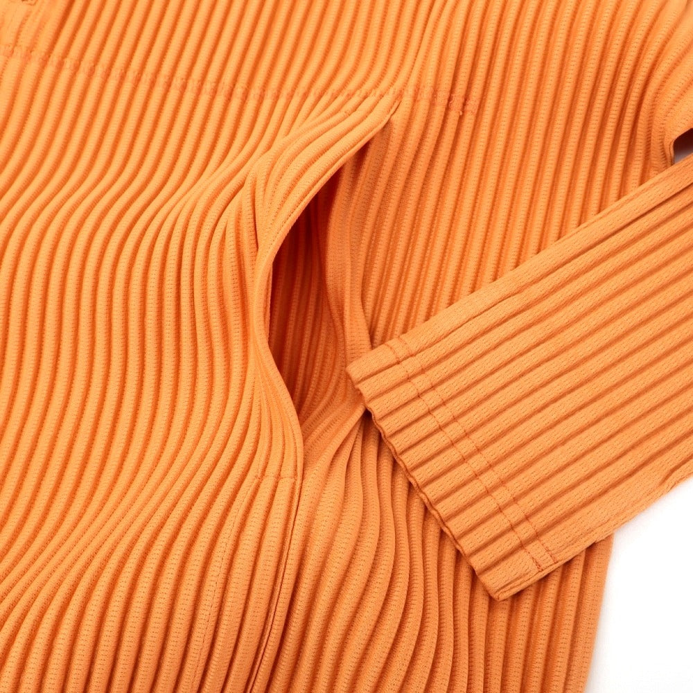 【中古】オム プリッセ イッセイミヤケ HOMME PLISSE ISSEY MIYAKE 2026年春夏 プリーツ加工 ハーフジップ プルオーバーカットソー オレンジ【サイズ表記なし（L位）】【 状態ランクA 】【 メンズ 】