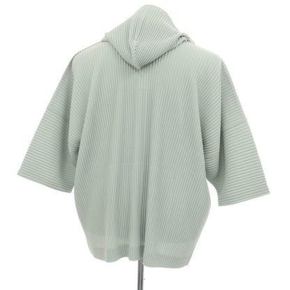 【中古】オム プリッセ イッセイミヤケ HOMME PLISSE ISSEY MIYAKE 2026年春夏 プリーツ 半袖 プルオーバー パーカー アイスグリーン【サイズ表記なし（L位）】【 状態ランクA 】【 メンズ 】