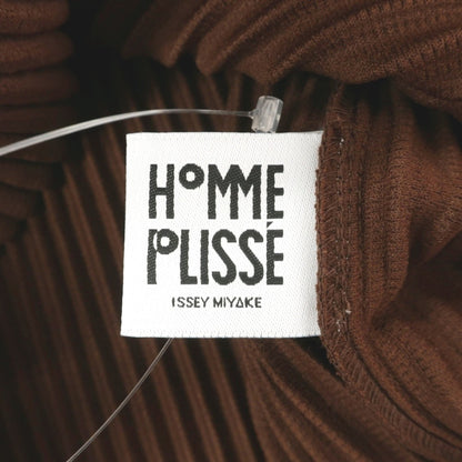 【中古】オム プリッセ イッセイミヤケ HOMME PLISSE ISSEY MIYAKE 2026年春夏 ポリエステル系 プリーツ加工 スキッパー 半袖ポロシャツ ブラウン【サイズ表記なし（L位）】【 状態ランクA 】【 メンズ 】