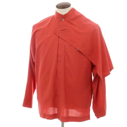 【中古】オム プリッセ イッセイミヤケ HOMME PLISSE ISSEY MIYAKE 2026年春夏 スカーフ付き カジュアルシャツ レッド【サイズ表記なし（L位）】【 状態ランクB 】【 メンズ 】