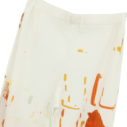 【中古】オム プリッセ イッセイミヤケ HOMME PLISSE ISSEY MIYAKE 2026年春夏 プリーツ イージーパンツ ホワイトxオレンジ【サイズ表記なし（L位）】【 状態ランクA 】【 メンズ 】