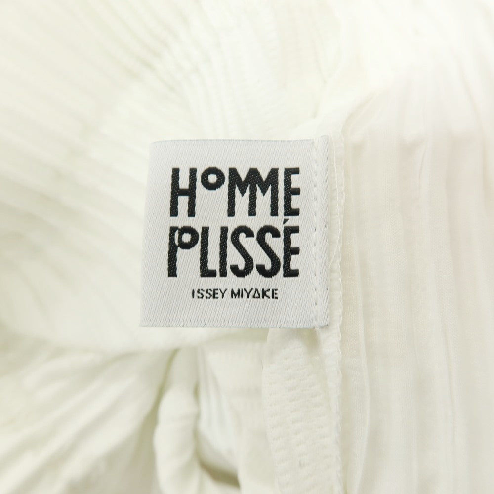 【中古】オム プリッセ イッセイミヤケ HOMME PLISSE ISSEY MIYAKE 2026年春夏 プリーツ イージーパンツ ホワイトxオレンジ【サイズ表記なし（L位）】【 状態ランクA 】【 メンズ 】