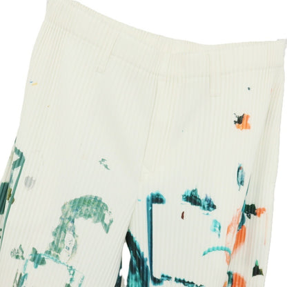 【中古】オム プリッセ イッセイミヤケ HOMME PLISSE ISSEY MIYAKE 2026年春夏 プリーツ イージーパンツ ホワイトxグリーン【サイズ表記なし（L位）】【 状態ランクA 】【 メンズ 】