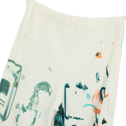 【中古】オム プリッセ イッセイミヤケ HOMME PLISSE ISSEY MIYAKE 2026年春夏 プリーツ イージーパンツ ホワイトxグリーン【サイズ表記なし（L位）】【 状態ランクA 】【 メンズ 】