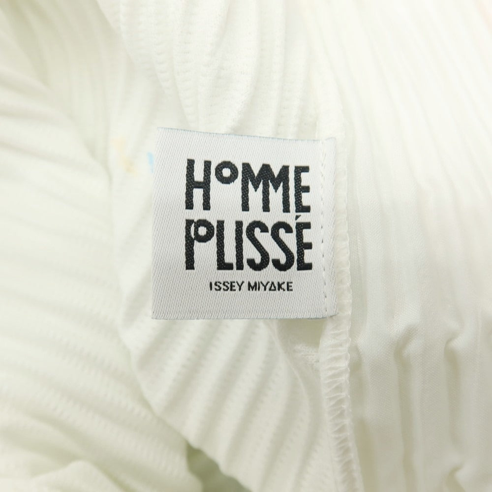 【中古】オム プリッセ イッセイミヤケ HOMME PLISSE ISSEY MIYAKE 2026年春夏 プリーツ イージーパンツ ホワイトxグリーン【サイズ表記なし（L位）】【 状態ランクA 】【 メンズ 】