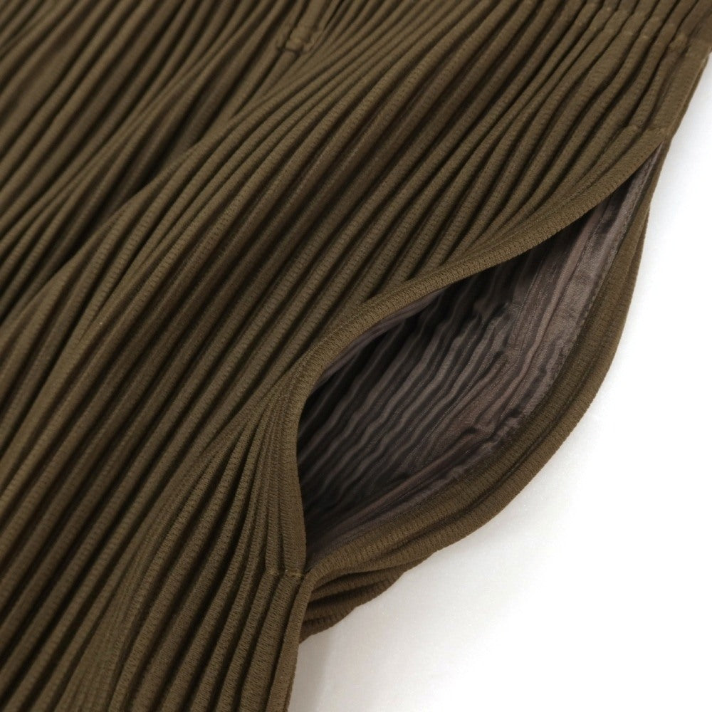【中古】オム プリッセ イッセイミヤケ HOMME PLISSE ISSEY MIYAKE 2026年春夏 プリーツ イージーパンツ ダークオリーブ系【サイズ表記なし（L位）】【 状態ランクA 】【 メンズ 】