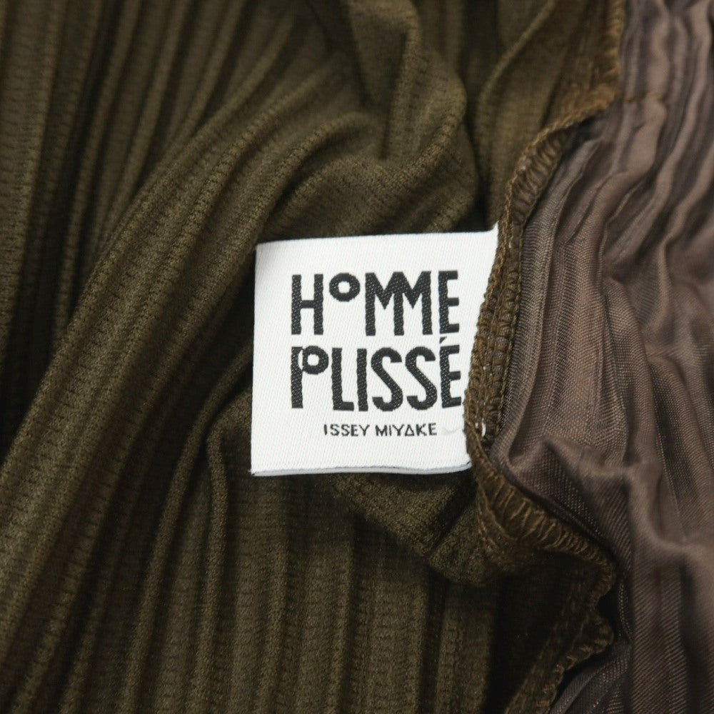 【中古】オム プリッセ イッセイミヤケ HOMME PLISSE ISSEY MIYAKE 2026年春夏 プリーツ イージーパンツ ダークオリーブ系【サイズ表記なし（L位）】【 状態ランクA 】【 メンズ 】