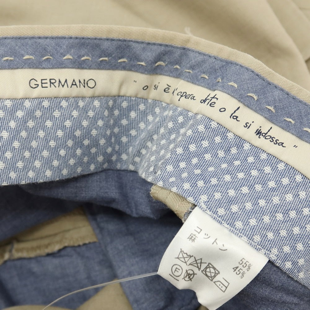 【中古】ジェルマーノ GERMANO コットンリネン カジュアルスラックスパンツ ベージュ【サイズ46】【 状態ランクC 】【 メンズ 】
