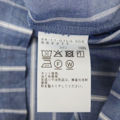 【中古】ブリッラ ペル イル グスト Brilla per il gusto コットン ストライプ セミワイドカラー プルオーバーシャツ ダークブルーxホワイト【サイズXS】【 状態ランクB 】【 メンズ 】