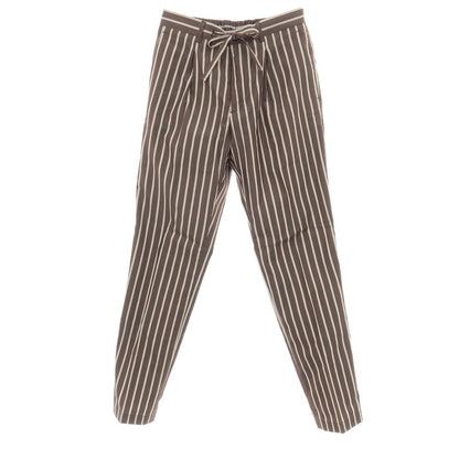 【中古】ブリッラ ペル イル グスト Brilla per il gusto コットン ストライプ イージー カジュアルスラックスパンツ ブラウンxホワイト【サイズ44】【 状態ランクB 】【 メンズ 】