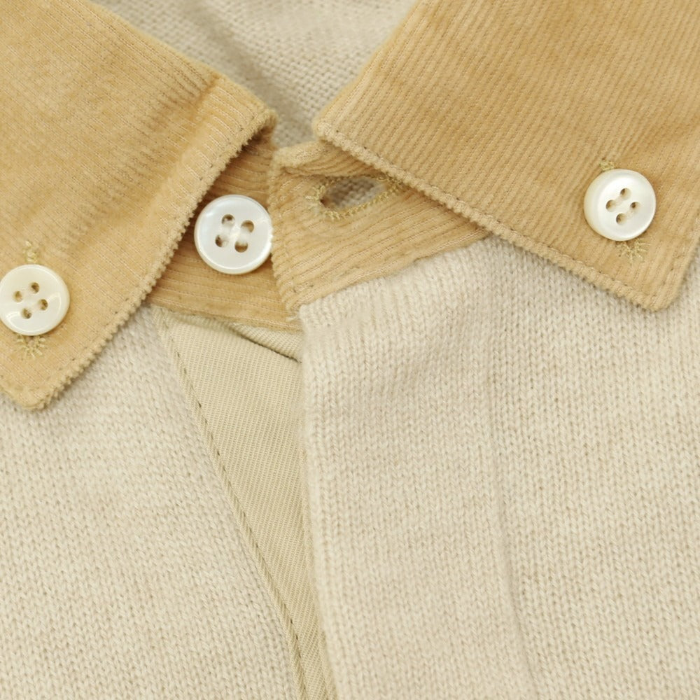 【中古】ブルネロクチネリ Brunello Cucinelli カシミヤ ボタンダウン 長袖 ポロニット ベージュ【サイズ48】【 状態ランクB 】【 メンズ 】