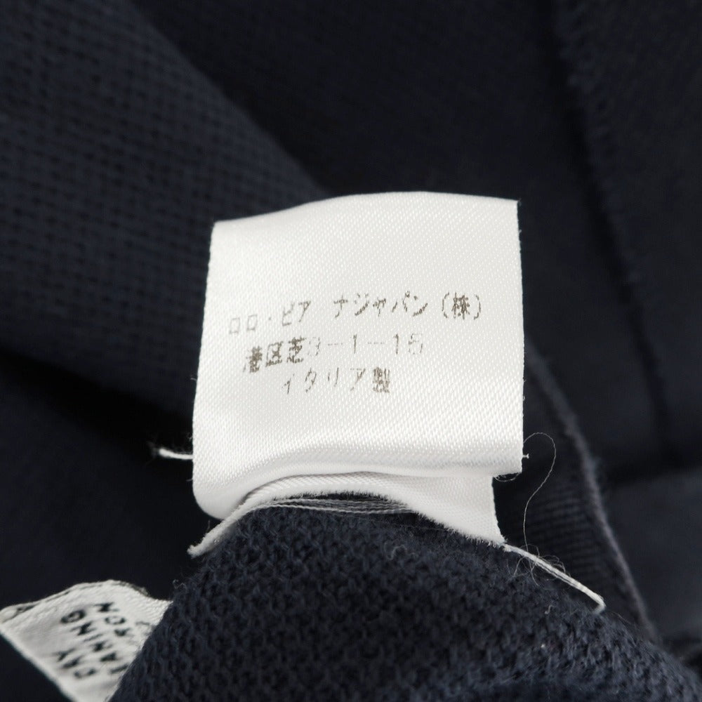 【中古】ロロピアーナ Loro Piana 鹿の子コットン 長袖ポロシャツ ネイビー【サイズS】【 状態ランクC 】【 メンズ 】