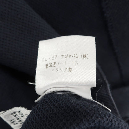 【中古】ロロピアーナ Loro Piana 鹿の子コットン 長袖ポロシャツ ネイビー【サイズS】【 状態ランクC 】【 メンズ 】