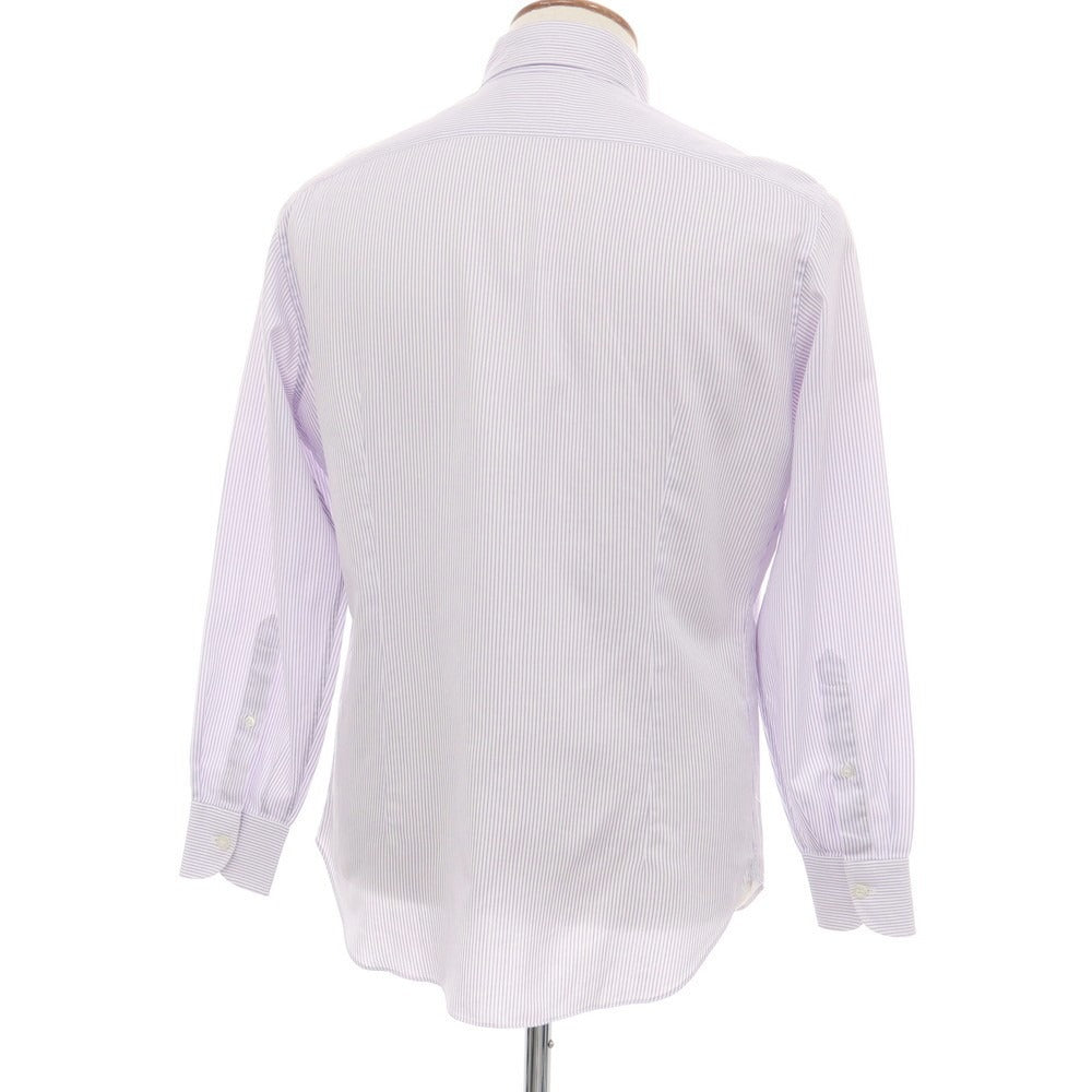 【中古】フライ FRAY コットン系 ストライプ ボタンダウン ドレスシャツ ホワイトxパープル【サイズ表記なし（M位）】【 状態ランクC 】【 メンズ 】