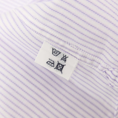 【中古】フライ FRAY コットン系 ストライプ ボタンダウン ドレスシャツ ホワイトxパープル【サイズ表記なし（M位）】【 状態ランクC 】【 メンズ 】