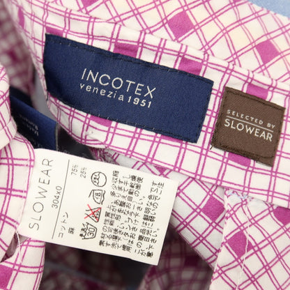 【中古】インコテックス INCOTEX コットンリネン カジュアルスラックスパンツ ライトブルー【サイズ50】【 状態ランクD 】【 メンズ 】