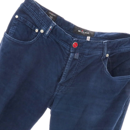 【中古】キートン Kiton ストレッチ コットン 細畝 コーデュロイパンツ ネイビー【サイズ32】【 状態ランクC 】【 メンズ 】