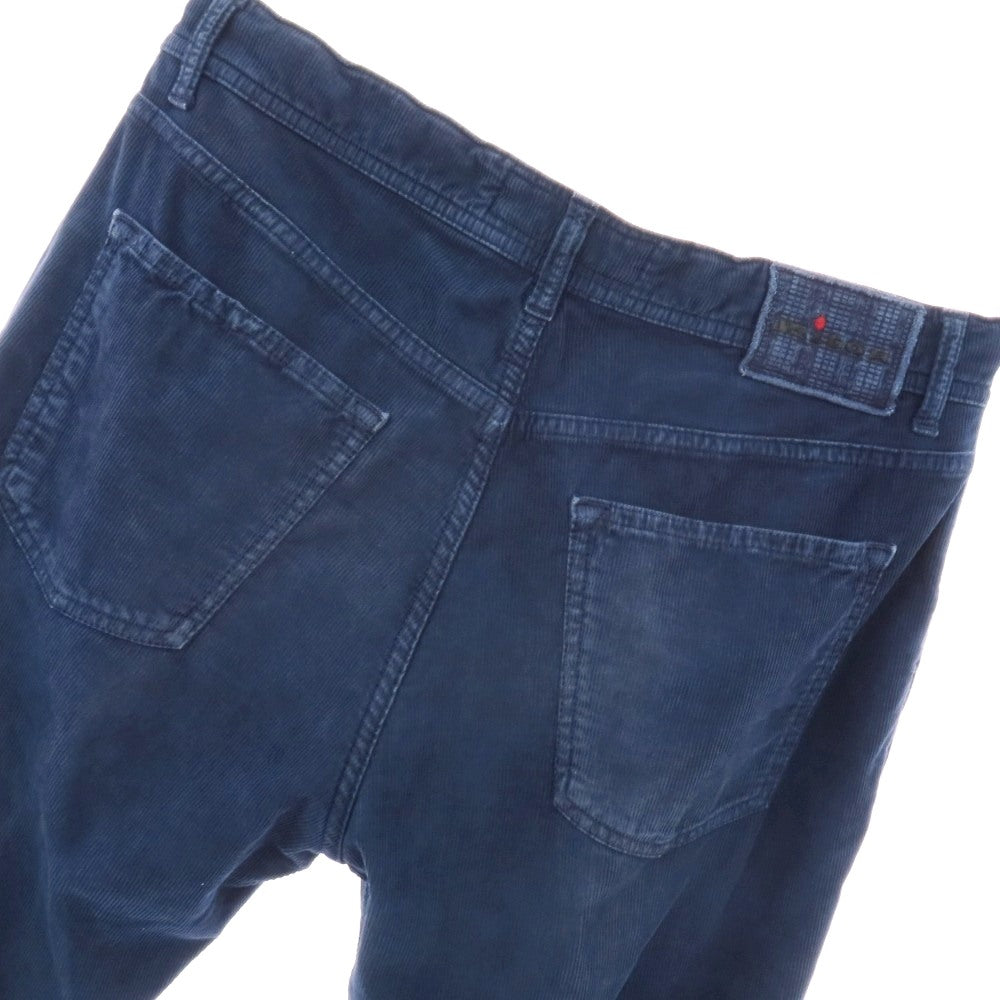 【中古】キートン Kiton ストレッチ コットン 細畝 コーデュロイパンツ ネイビー【サイズ32】【 状態ランクC 】【 メンズ 】