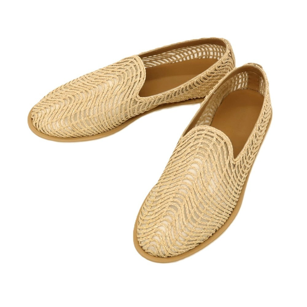 【中古】ジョルジオアルマーニ GIORGIO ARMANI 2026年春夏 コットン系 ローファー ベージュ【サイズ7】【 状態ランクB 】【 メンズ 】