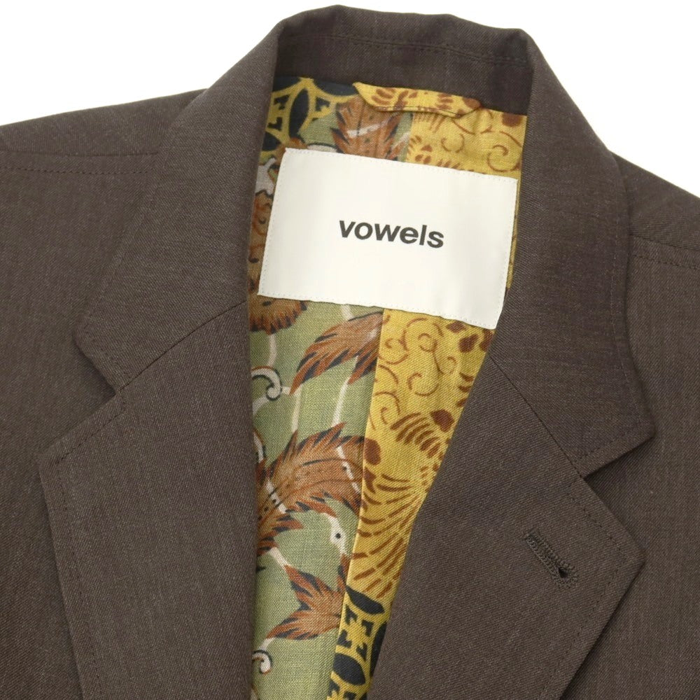 【中古】バウルズ vowels ウール 3B カジュアルジャケット ブラウン【サイズ表記なし（M位）】【 状態ランクA 】【 メンズ 】