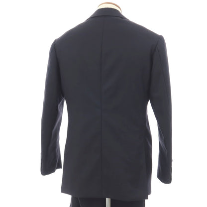 【中古】ノーブランド no brand スリーピース ウール系 3つボタンスーツ ネイビー【サイズ表記なし（46位）】【 状態ランクB 】【 メンズ 】